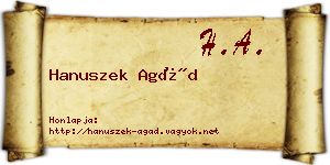 Hanuszek Agád névjegykártya